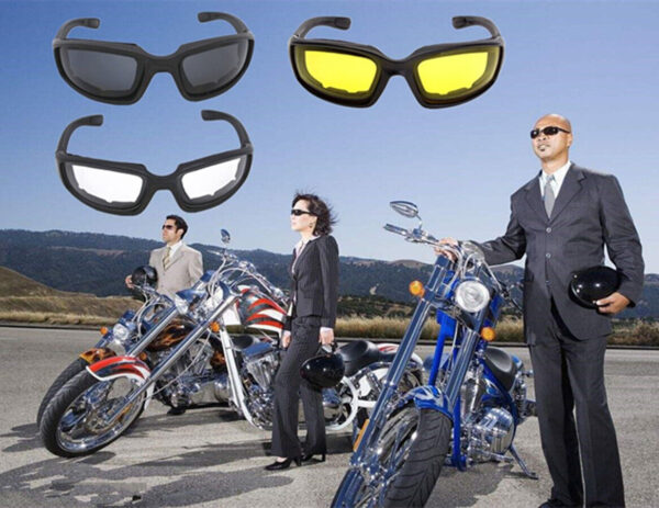 iKid 3 Pair Motorcycle Sports Padded Biker Riding Glasses Wind Resistant Sunglasses - Image 3