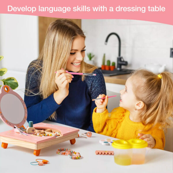 iKid Robud Wooden Cosmetic Makeup Preschool Toys Set Pretend Play Baby Gifts - Image 7