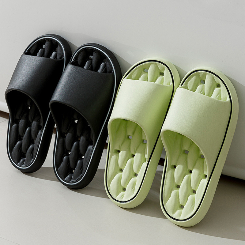 iKid Non-Slip Design Bathroom Slippers Home Summer Thick Sole Floor Bedroom House Shoes For Women Men