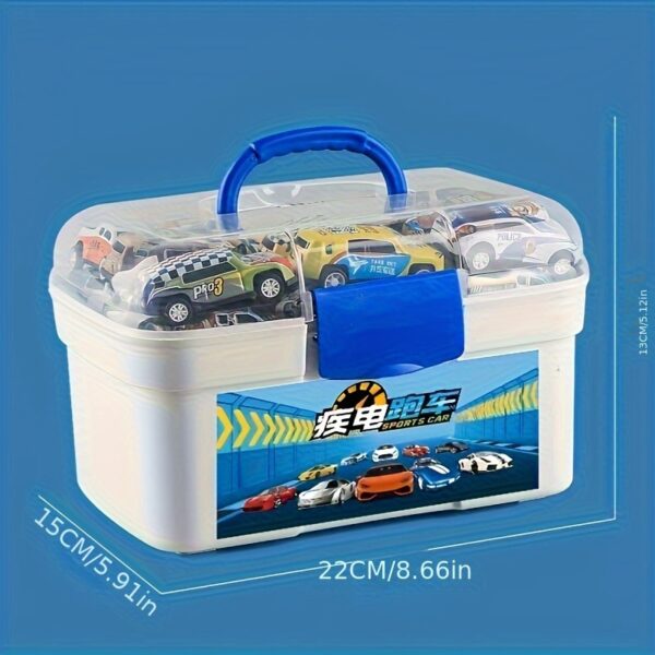 iKid A 50-Piece Alloy Toy Car Set With A Storage Box And A Foldable Play Mat As Well As A Wide Variety Of Combinations Perfect As An Educational And Entertaining Gift For Children Aged 3 And Up - Image 3