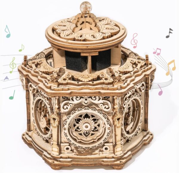 iKid Robotime Rokr Diy Mechanical Music Box Kit 3D Wooden Puzzle Box For Adults Self-Assembly Building Project - Secret Garden - Image 6