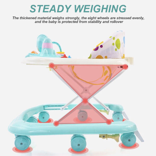 iKid Baby Walker Bouncer First Steps Push Along Activity Music Ride On Car Melody Uk - Image 7