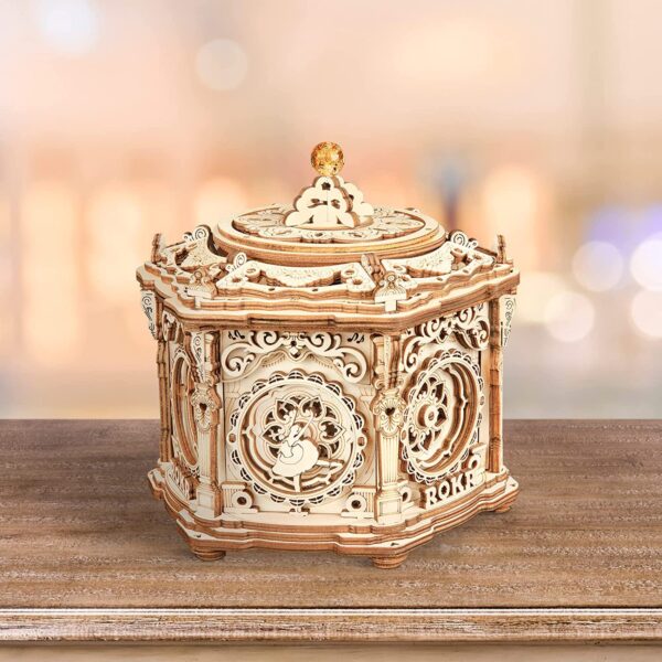 iKid Robotime Rokr Diy Mechanical Music Box Kit 3D Wooden Puzzle Box For Adults Self-Assembly Building Project - Secret Garden - Image 4