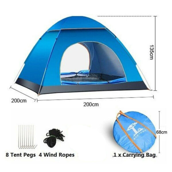 iKid 3-4 Person Automatic Up Outdoor Hiking Camping Tent Waterproof Uv Protection