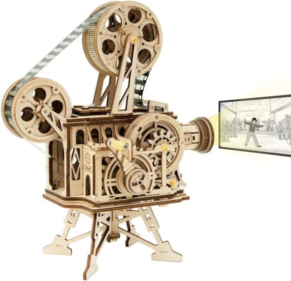 iKid Rokr 3D Wooden Puzzles Vitascope Mechanical Building Kits Movie Projector Toys - Image 5