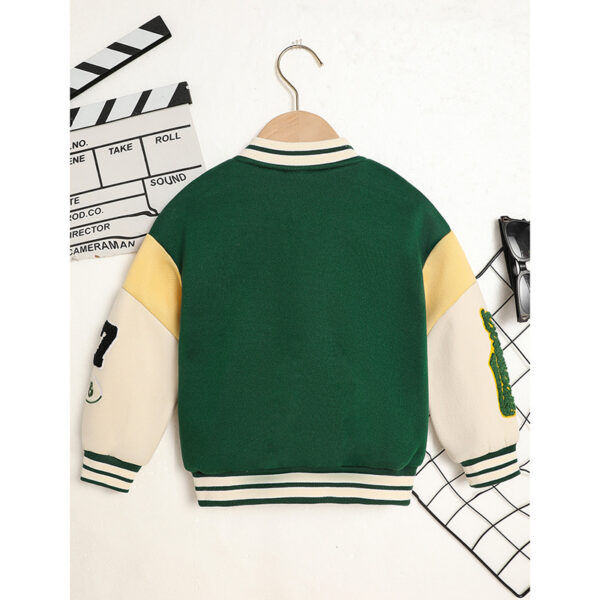 iKid Toddler Kids Girls Boy'S Trendy Embroidery Letters Print Jacket Baseball Collar Sports Casual Coat Children'S Wear - Image 3