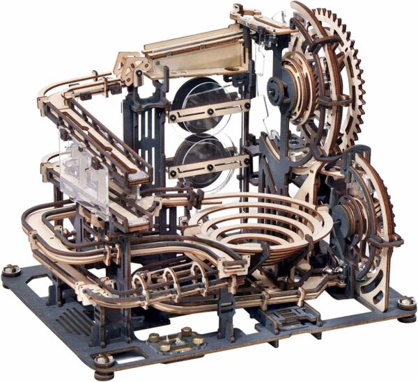 iKid Robotime Rokr Marble Night City 3D Wooden Puzzle Games Assembly Waterwheel Model Toys For Children Kids Birthday Gift - Image 7