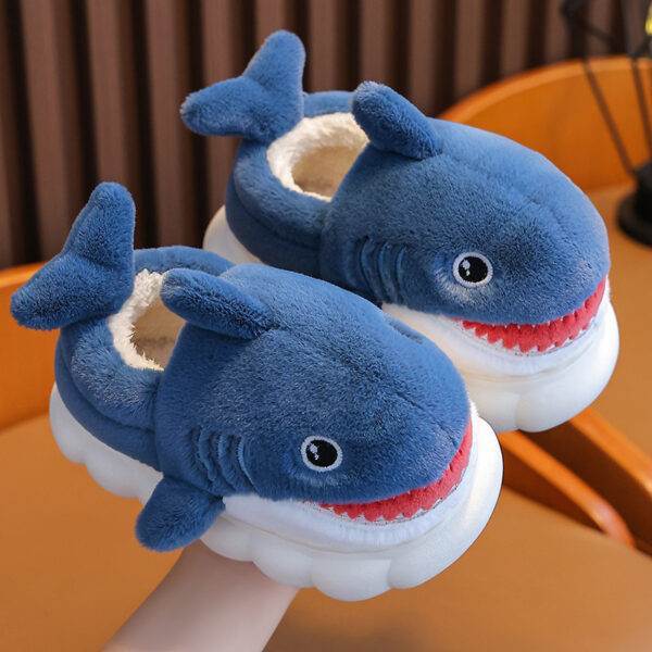 iKid Winter Children Boys And Girls Warm With Velvet Parent-Child Children Bag Heel Furry Home Baby Cotton Slippers - Image 8