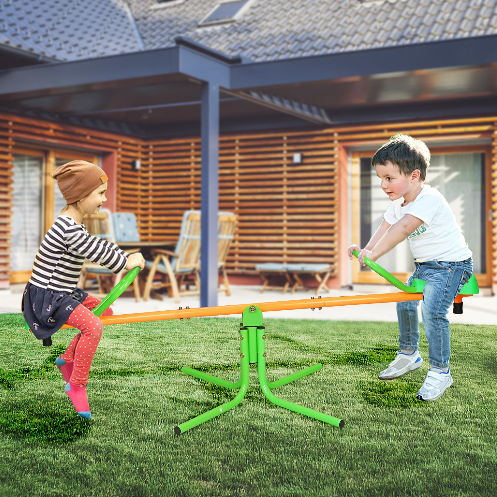 iKid 360 Degree Rotating Outdoor Children’S Rotating Seesaw