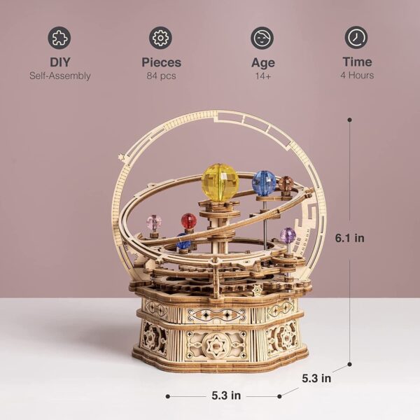 iKid Rokr Rotating Starry Night Mechanical Music Box 3D Wooden Puzzle Assembly Model Building Kits Toys For Children Kids - Amk51 - Image 7