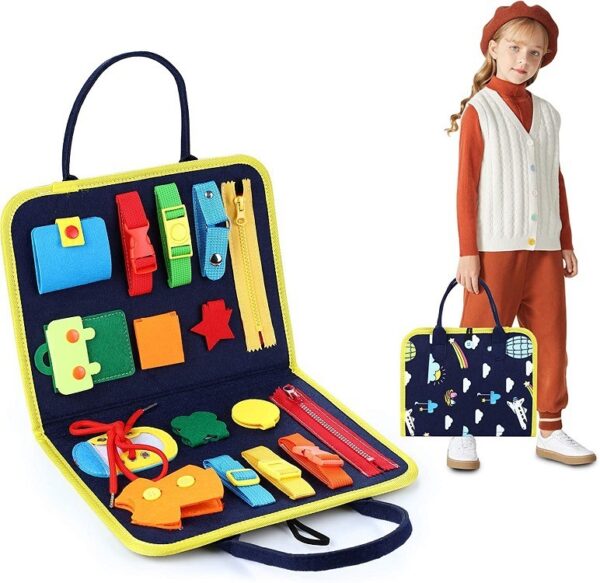iKid New Busy Book Children'S Busy Board Dressing And Buttoning Learning Baby Early Education Preschool Sensory Learning Toy - Image 10