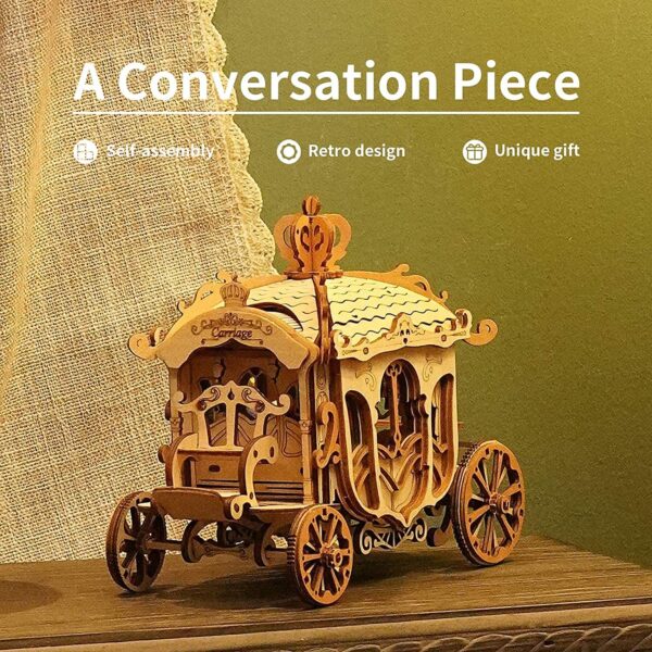 iKid Robotime Rolife Vintage Car Model 3D Wooden Puzzle Toys For Chilidren Kids - Image 10