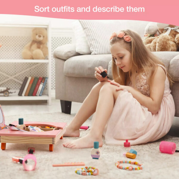 iKid Robud Wooden Cosmetic Makeup Preschool Toys Set Pretend Play Baby Gifts - Image 9