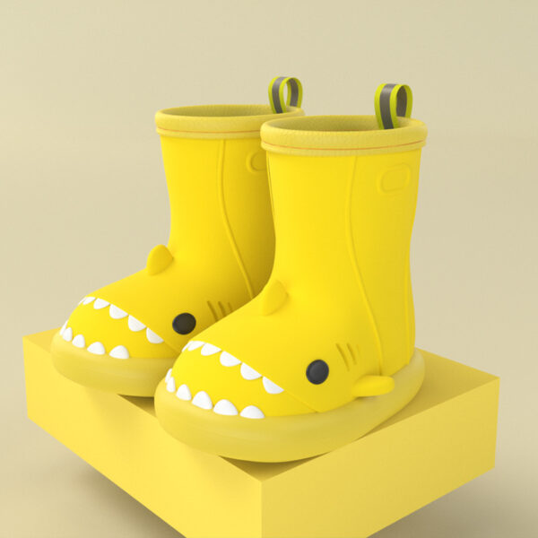 iKid Children Boys Girls Cute Cartoon Waterproof Shoes Safety Rubber Shark Slippers Kids Rain Boots - Image 6