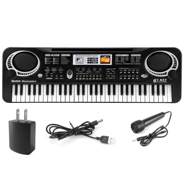 iKid 61 Keys Digital Music Electronic Keyboard Electric Piano Musical Instrument Kids Learning Keyboard With Microphone For Beginners Kids Girls Boys Adults - Image 4