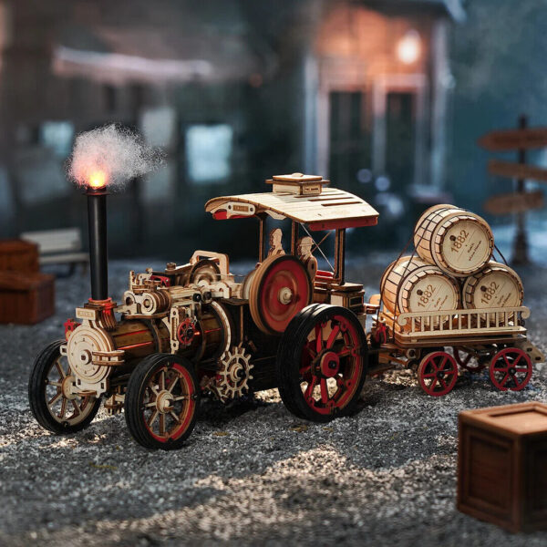 iKid Rokr 3D Wooden Puzzle Car Model Steam Engine Mechanical Teens Kids Birthday Gift