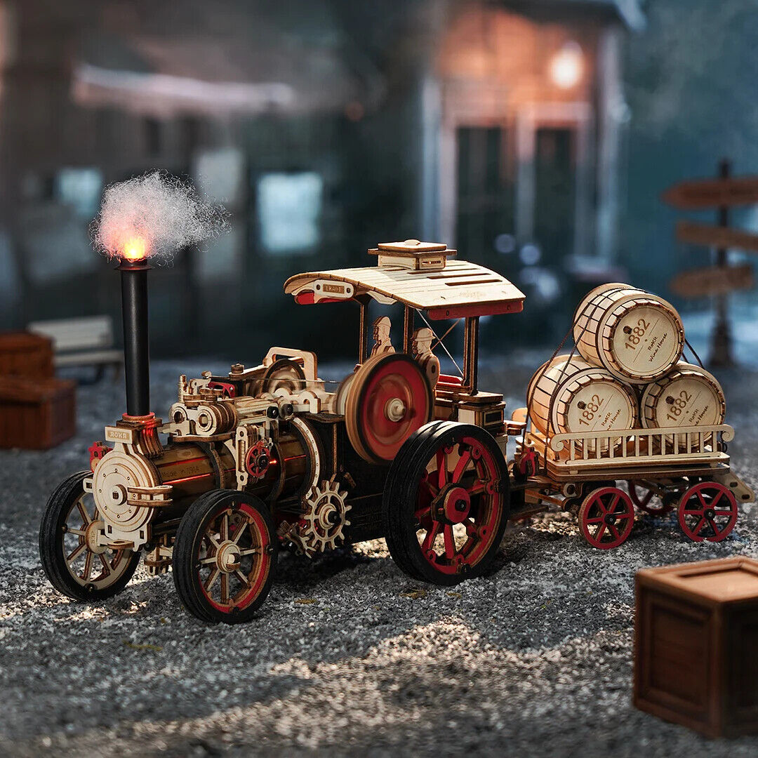 iKid Rokr 3D Wooden Puzzle Car Model Steam Engine Mechanical Teens Kids Birthday Gift