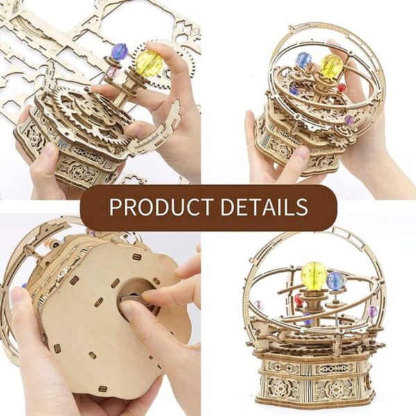iKid Rokr Rotating Starry Night Mechanical Music Box 3D Wooden Puzzle Assembly Model Building Kits Toys For Children Kids - Amk51 - Image 4