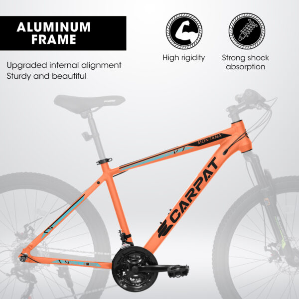 iKid A26322 26-Inch Mountain Bike Aluminum Frame Shock Absorbing Front Fork Bike 21-Speed Disc Brake Mountain Bike - Image 5