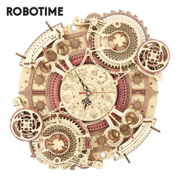 iKid Robotime Rokr Zodiac Wall Clock 3D Wooden Puzzle Model Assembly Toys Gifts For Children Kids Teens Lc601 Support Dropshipping - Image 10