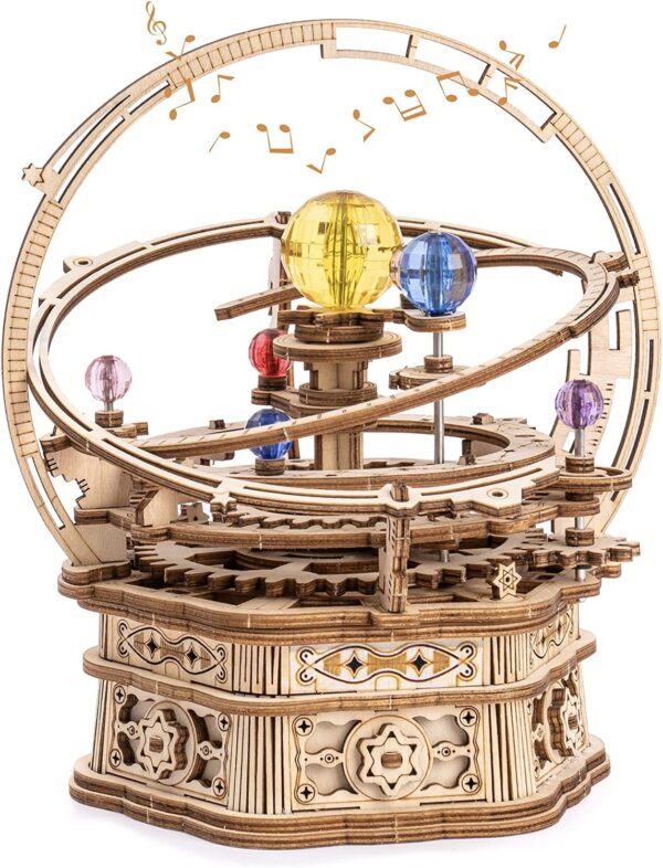 iKid Rokr Rotating Starry Night Mechanical Music Box 3D Wooden Puzzle Assembly Model Building Kits Toys For Children Kids - Amk51 - Image 2