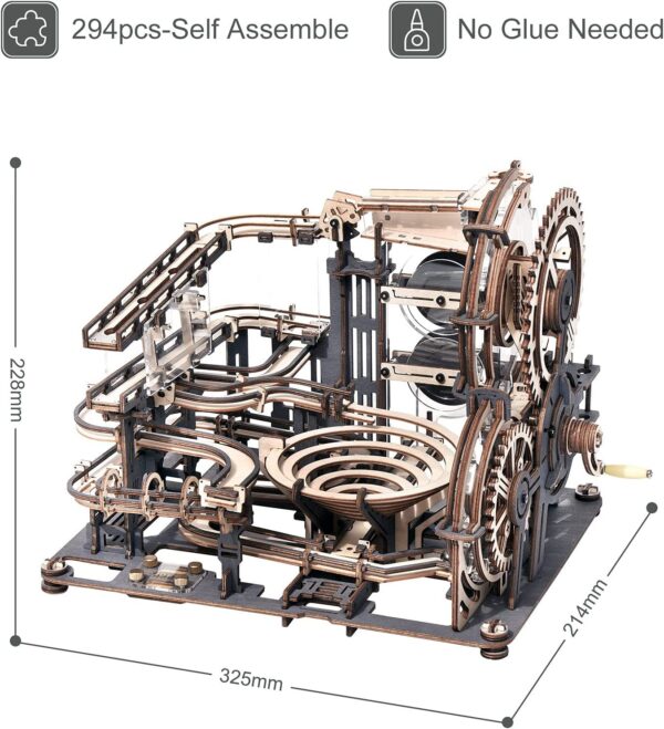 iKid Robotime Rokr Marble Night City 3D Wooden Puzzle Games Assembly Waterwheel Model Toys For Children Kids Birthday Gift - Image 2