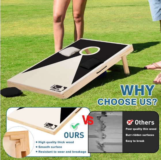 iKid Solid Wood Premium Cornhole Set