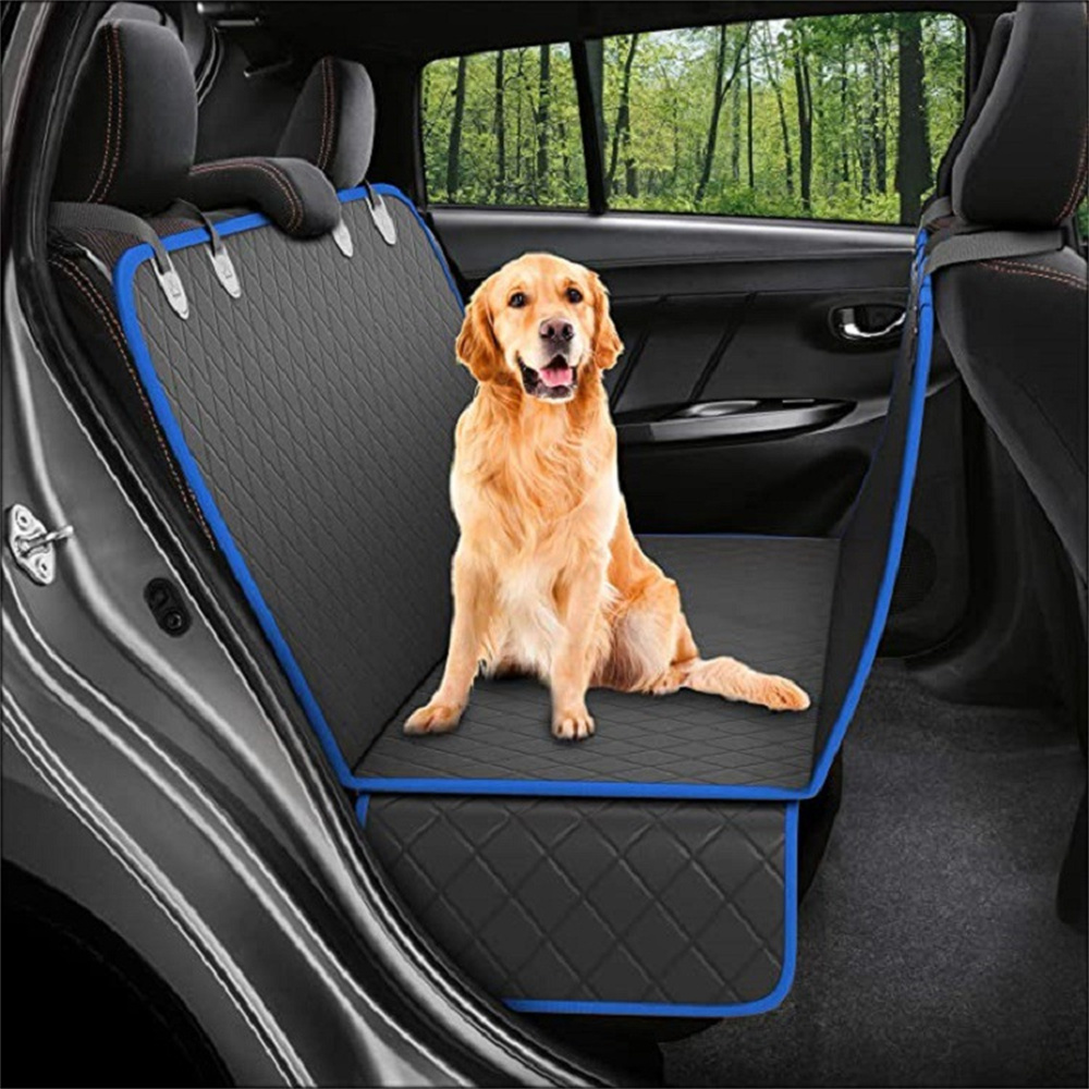 iKid Dog Car Seat Cover View Mesh Pet Carrier Hammock Safety Protector Car Rear Back Seat Mat With Zipper And Pocket For Travel