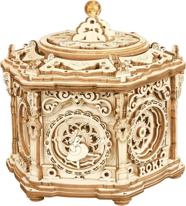 iKid Robotime Rokr Diy Mechanical Music Box Kit 3D Wooden Puzzle Box For Adults Self-Assembly Building Project - Secret Garden - Image 2