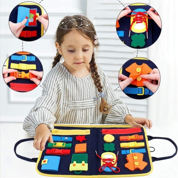 iKid New Busy Book Children'S Busy Board Dressing And Buttoning Learning Baby Early Education Preschool Sensory Learning Toy - Image 3