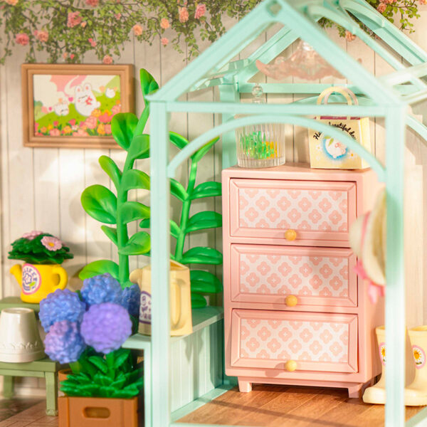 iKid Robotime Diy Miniature House Kit Dollhouse Model Building Craft Kit Birthday Creative Gifts For Adults Kids Girls Boys Blooming Tea Garden - Image 7
