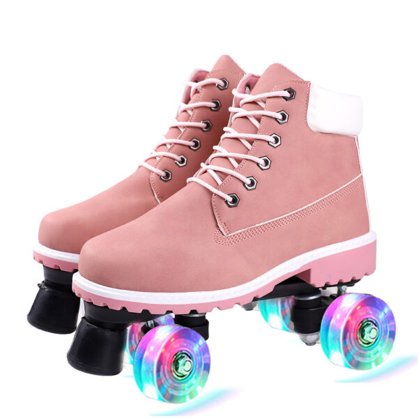 iKid Double Row Skates Double Row Pulleys Four-Roller Skates Roller Skating Flashing Wheels - Image 9
