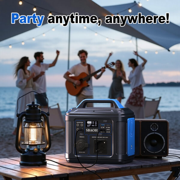 SBAOH Portable Power Station 300W,solar Power Generator 296Wh 80000mAh,solar Power Bank Portable Charger - Image 5
