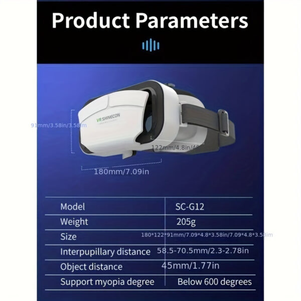 VR SHINECON G05A 3D VR Glasses Headset Virtual Reality Glasses For 4.7-6.0 Inches Android IOS Smart Phones Games 360 HD Movies - Image 8
