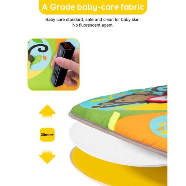 Keeygo Baby Play Mat Zoo Theme Sensory Infant Toys Keep Baby Occupied Toddler Activity Gym Develop Neck Strength Play Gym For Babies 0-6 Months Washable Baby Gyms Playmats - Image 4