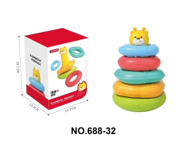 Children's Stacking Music, Rainbow Set Circles, Puzzle Early Education Understanding Color Set Tower Layer Toys - Image 4