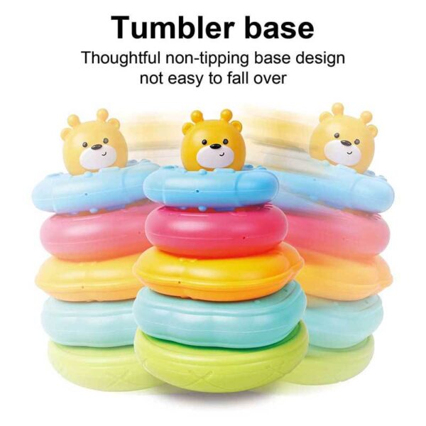 Children's Stacking Music, Rainbow Set Circles, Puzzle Early Education Understanding Color Set Tower Layer Toys - Image 5