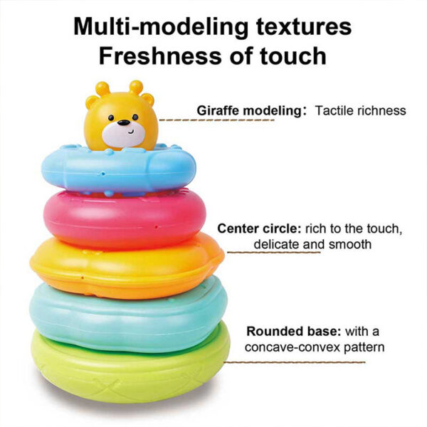 Children's Stacking Music, Rainbow Set Circles, Puzzle Early Education Understanding Color Set Tower Layer Toys - Image 8