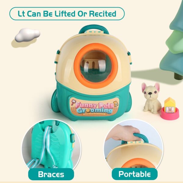 2025 Pet Care Play Set Doctor Kit For Kids, 16 Pcs Doctor Pretend Play Vet Dog Grooming Toys Puppy Dog Carrier Feeding Dog Backpack Gifts.Logistics Is Randomly Sent By UPS,USPS,FEDEX. - Image 4