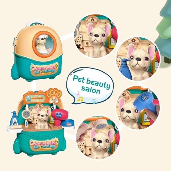 2025 Pet Care Play Set Doctor Kit For Kids, 16 Pcs Doctor Pretend Play Vet Dog Grooming Toys Puppy Dog Carrier Feeding Dog Backpack Gifts.Logistics Is Randomly Sent By UPS,USPS,FEDEX. - Image 5