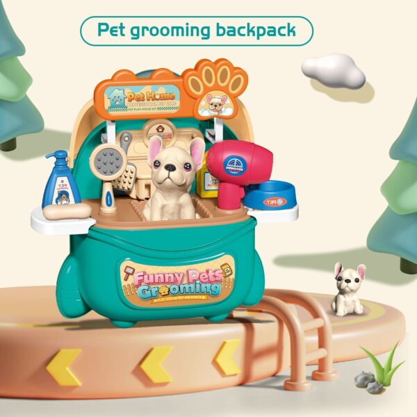 2025 Pet Care Play Set Doctor Kit For Kids, 16 Pcs Doctor Pretend Play Vet Dog Grooming Toys Puppy Dog Carrier Feeding Dog Backpack Gifts.Logistics Is Randomly Sent By UPS,USPS,FEDEX. - Image 8