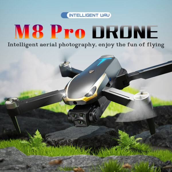 M8 PRO Drone Toys With 2 Batteries, HD Camera, Brushless Motor, FPV Live Video Quadcopter, Intelligent Obstacle Avoidance, Optical Flow Positioning Accurate Hover Shooting, 360 Degree Rolling, Gifts - Image 2
