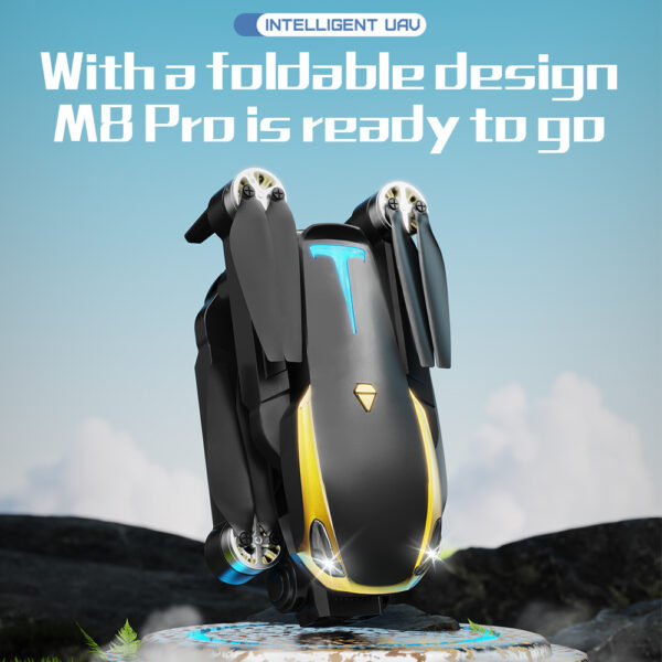 M8 PRO Drone Toys With 2 Batteries, HD Camera, Brushless Motor, FPV Live Video Quadcopter, Intelligent Obstacle Avoidance, Optical Flow Positioning Accurate Hover Shooting, 360 Degree Rolling, Gifts - Image 6