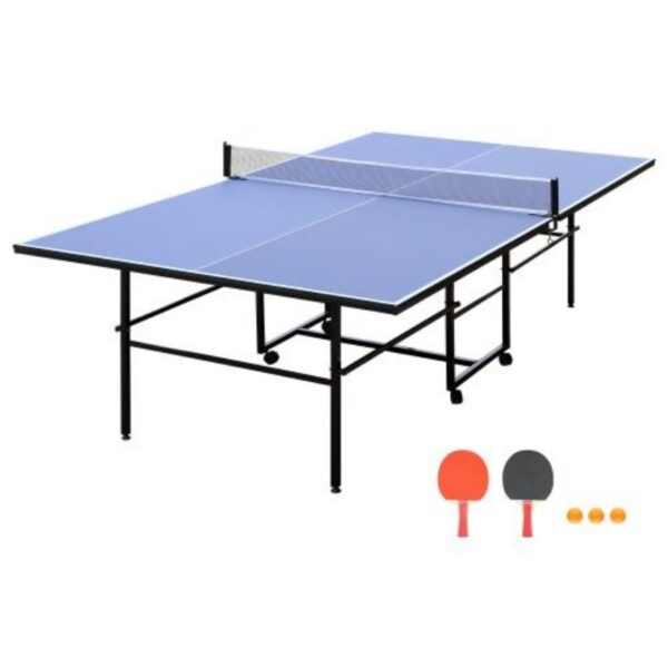 9-foot Medium-sized Foldable And Portable Indoor Table Tennis Table Set, Including Net, 2 Pairs Of Table Tennis Rackets, And 3 Balls - Image 10