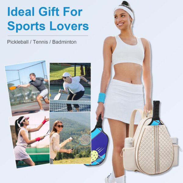 2 Color Options -- Pickleball Sling Bag For Men Women Waterproof Badminton Tennis Backpack With Wet Pocket Hidden Fence Hook Machine Washable - Image 10