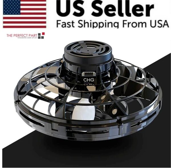 Flying Fidget Spinner Drone Ball UFO Stress Focus Hand Toy LED Kids & Adults - Image 2