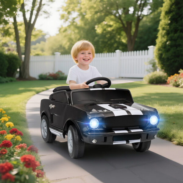 Ride On Car With Remote Control, Adjustable Speed, MP3, Smooth Start, LED Lights, Black - Image 6