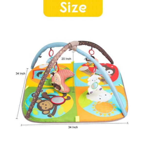 Keeygo Baby Play Mat Zoo Theme Sensory Infant Toys Keep Baby Occupied Toddler Activity Gym Develop Neck Strength Play Gym For Babies 0-6 Months Washable Baby Gyms Playmats - Image 6