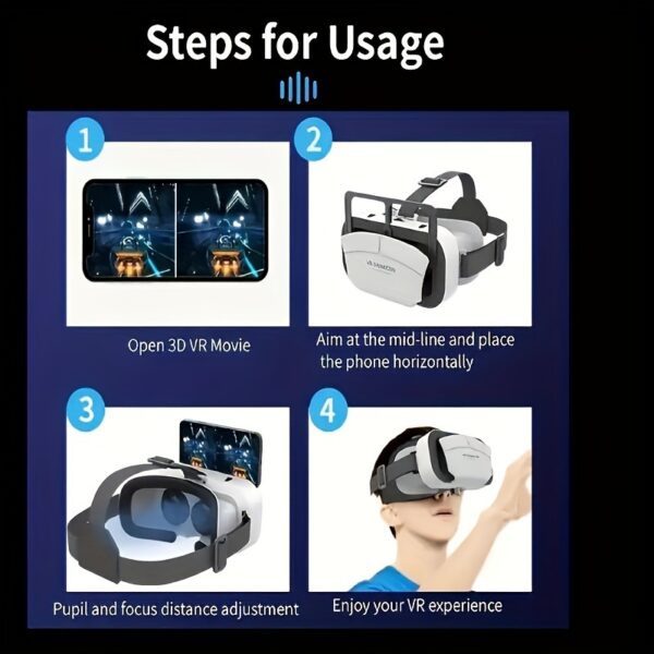 VR SHINECON G05A 3D VR Glasses Headset Virtual Reality Glasses For 4.7-6.0 Inches Android IOS Smart Phones Games 360 HD Movies - Image 4