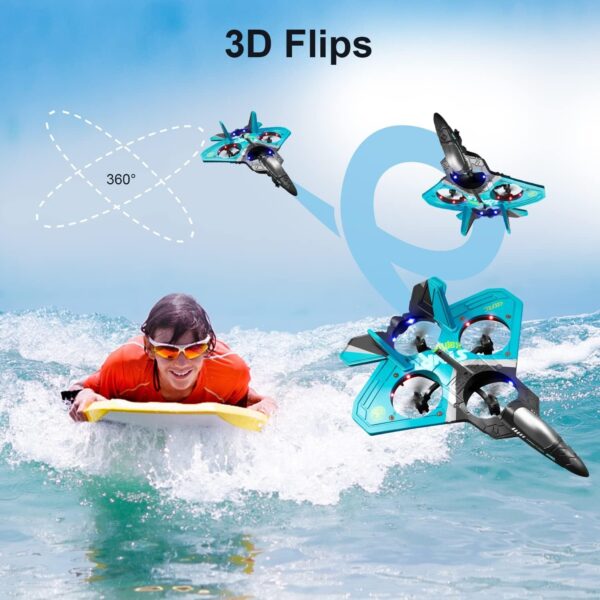 4DRC V17 Remote Control Plane 2.4Ghz Foam RC Airplanes Helicopter Quadcopter,Spinning Drone With Cool Light,Gifts For Kids Adults.Logistics Is Randomly Sent By UPS,USPS,FEDEX,Amazon Logistics. - Image 9